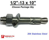 1/2" x 10" Concrete Wedge Anchor Stainless Steel Grade 304