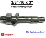 3/8" x 3" Concrete Wedge Anchor Stainless Steel Grade 304