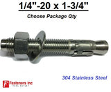 1/4" x 1 3/4" Concrete Wedge Anchor Stainless Steel Grade 304