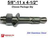 5/8" x 4 1/2" Concrete Wedge Anchor Stainless Steel Grade 304