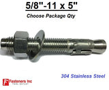 5/8" x 5" Concrete Wedge Anchor Stainless Steel Grade 304