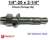 1/4" x 2 1/4" Concrete Wedge Anchor Stainless Steel Grade 304