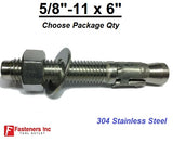 5/8" x 6" Concrete Wedge Anchor Stainless Steel Grade 304