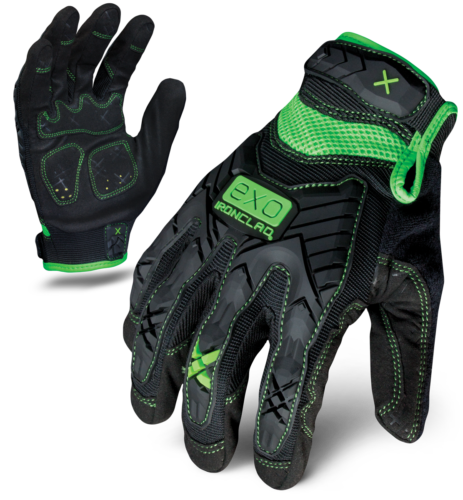IronClad Gloves EXO2-MIG Motor Impact Garage Junkie Green Black