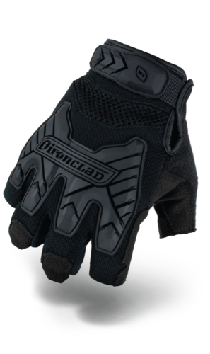 IronClad IEXT-FIBLK Command Tactical Fingerless Impact Black Gloves