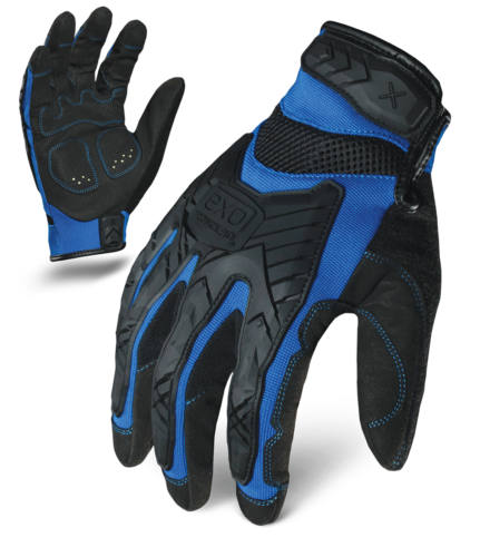 IronClad Gloves EXO2-MIGB Motor Impact Protection Blue & Black