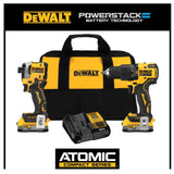 DEWALT DCK254E2 20V MAX Lithium-Ion Brushless Cordless Combo Kit (2-Tool) with Two 1.7 Ahr Batteries, Charger and Bag