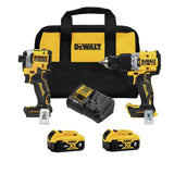 Dewalt DCK2050M2 20V MAX XR Hammer Drill and ATOMIC Impact Driver 2 Tool Combo Kit with (2) 4.0Ah Batteries, Charger, and Bag