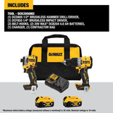 Dewalt DCK2050M2 20V MAX XR Hammer Drill and ATOMIC Impact Driver 2 Tool Combo Kit with (2) 4.0Ah Batteries, Charger, and Bag