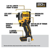 DEWALT DCK254E2 20V MAX Lithium-Ion Brushless Cordless Combo Kit (2-Tool) with Two 1.7 Ahr Batteries, Charger and Bag