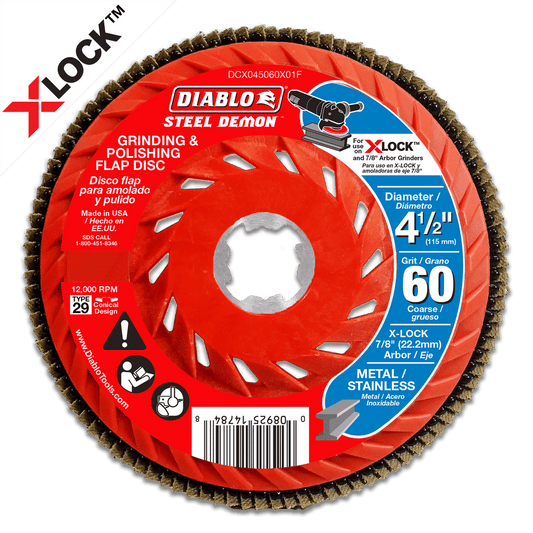Diablo DCX045060X01F 4-1/2 in. 60-Grit Flap Disc
for X-Lock and
All Grinders